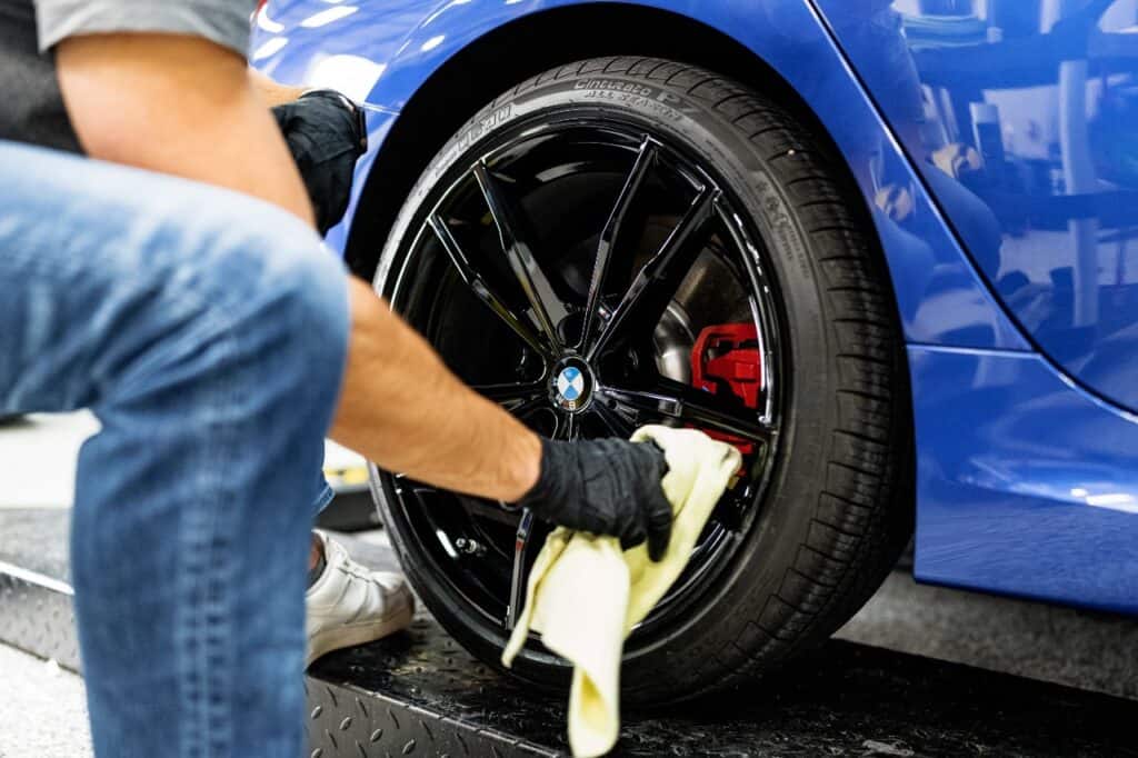 blue 2023 BMW M340i full front xpel ppf ceramic coating